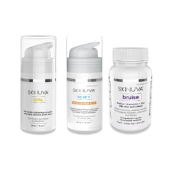 Skinuva Complete Care System + SPF: Skinuva Scar+ Cream (1 Oz) + Skinuva Brite (1 Oz) + Skinuva Bruise